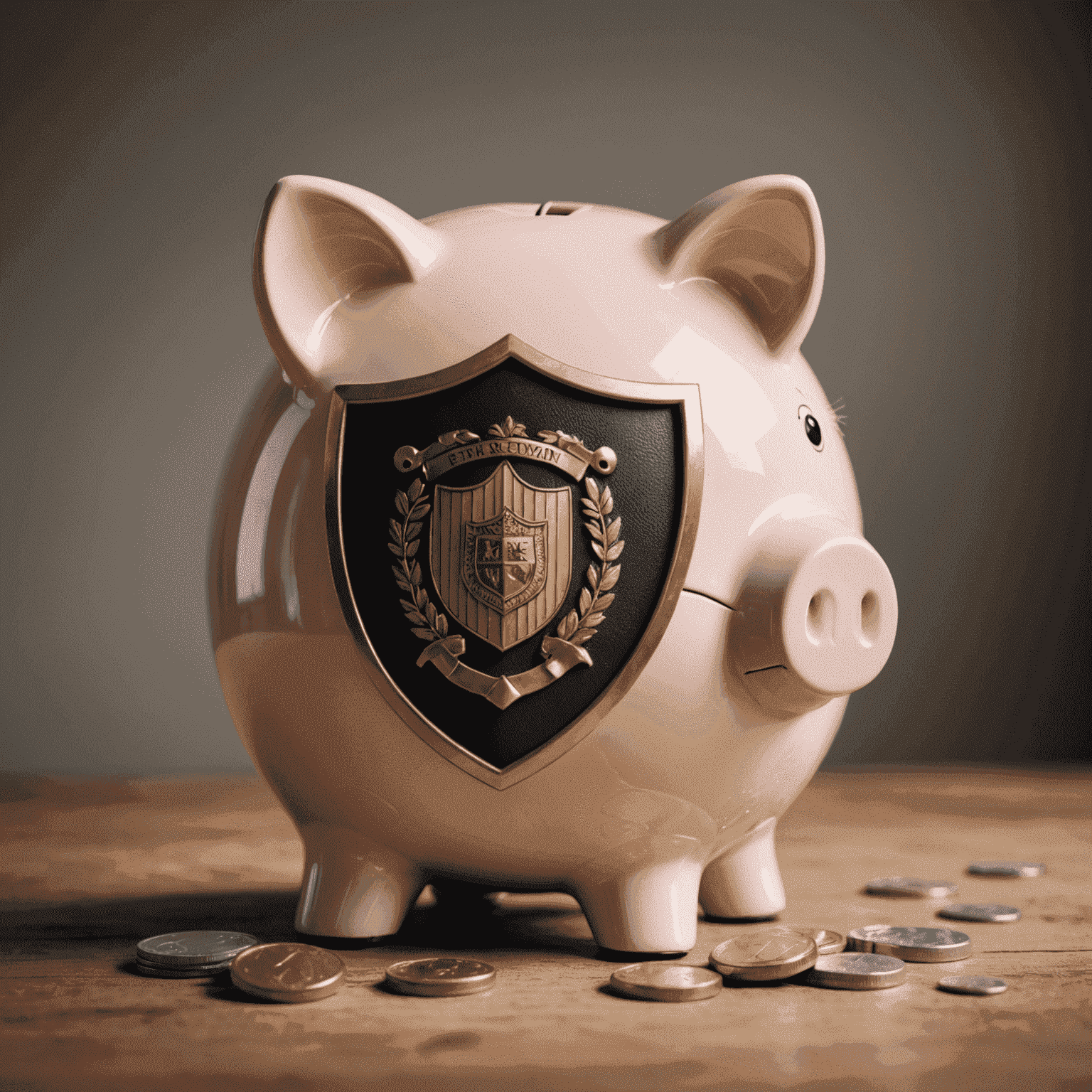 A piggy bank with a shield, symbolizing protection and emergency savings